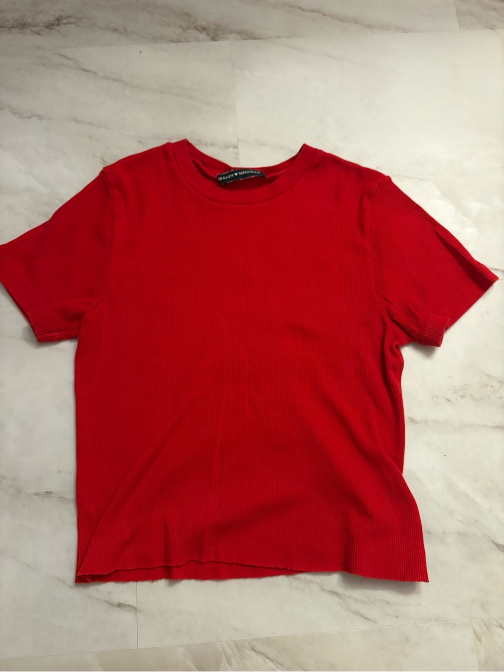 Brandy Melville Red Baby Tee- Small